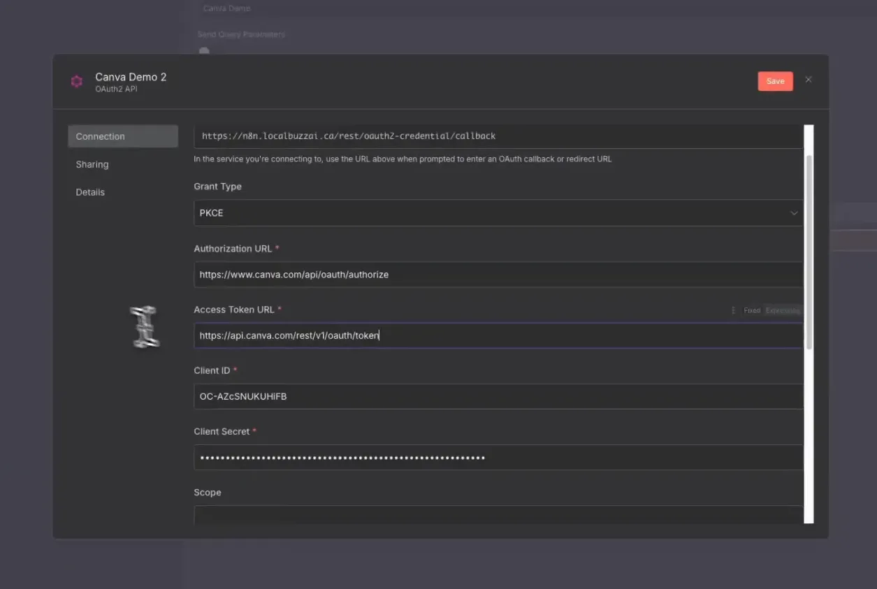 Configurando URLs de autenticação no n8n