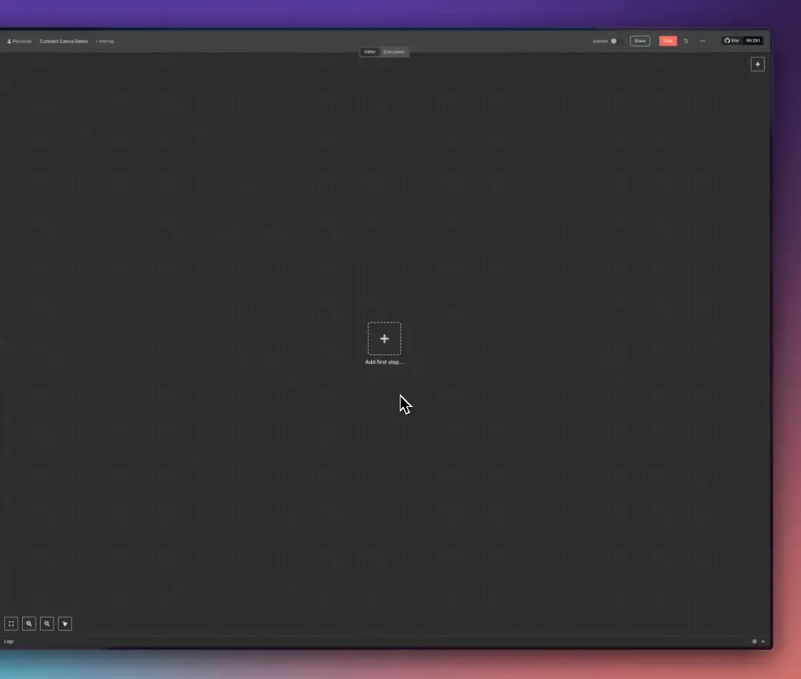 Criando um novo fluxo de trabalho no n8n