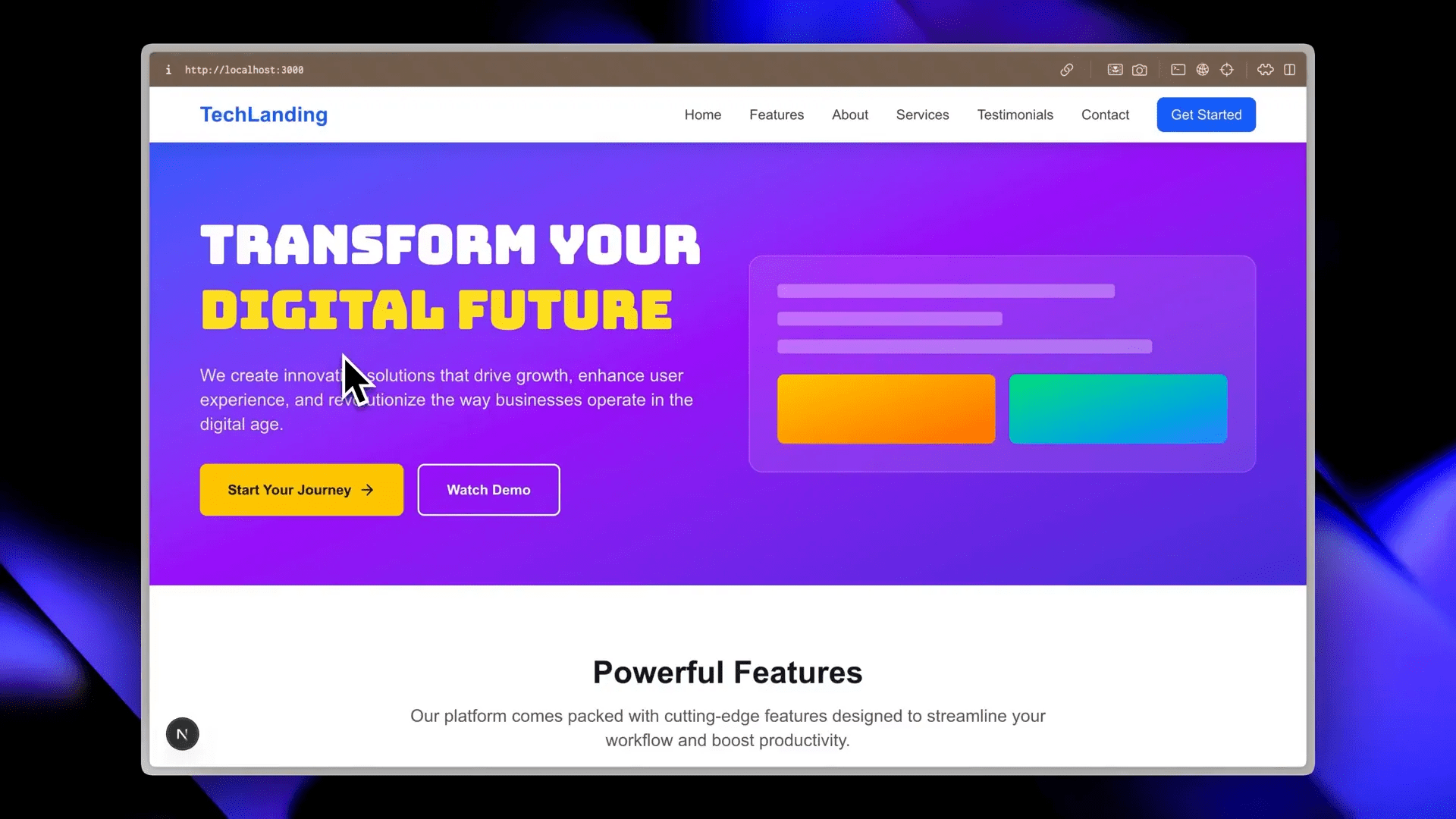 Aplicação de fonte personalizada via Google Fonts no hero section