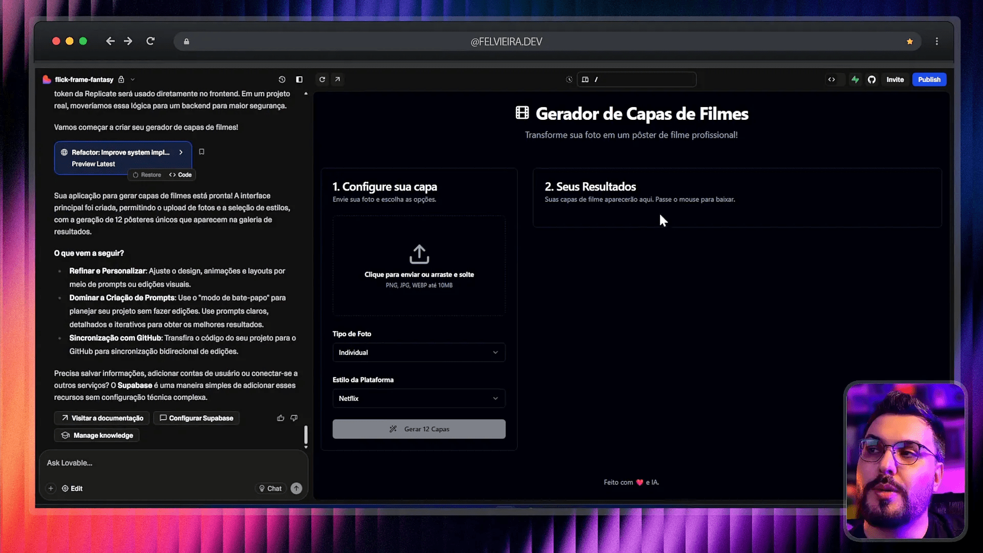 Interface gerada pelo Google Gemini com visual mais polido e contextualizado