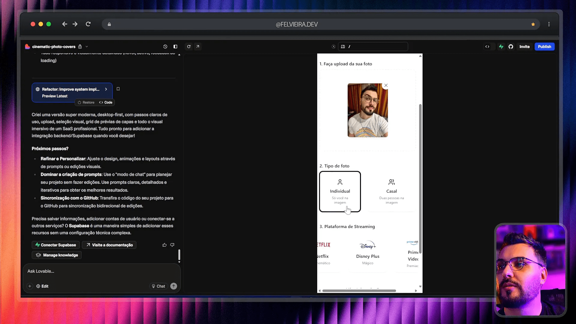 Layout quebrado no teste da OpenAI, mostrando problemas de responsividade