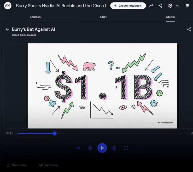 Slide com '$1.1B' em destaque no player, terminal de logs na coluna direita e o apresentador falando ao microfone no canto inferior direito.